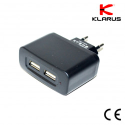 Adaptateur secteur prise double pour cordon de chargement USB