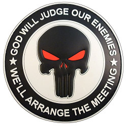 Patch PVC God Will Judge Our Enemies Blanc/Rouge