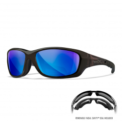 Lunettes GRAVITY Monture Noire LENTILLE POLARISÉE MIROIR BLEU