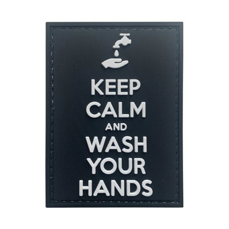 Patch PVC "Keep Calm and Wash Your Hands" Noir