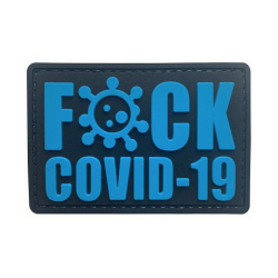 Patch PVC "FUCK COVID-19" Bleu