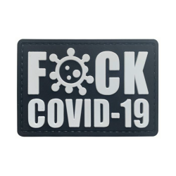 Patch PVC "FUCK COVID-19" noir