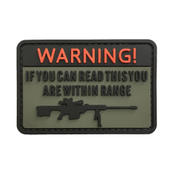 Patch PVC "Warning. If you can read this you are within Range" Vert