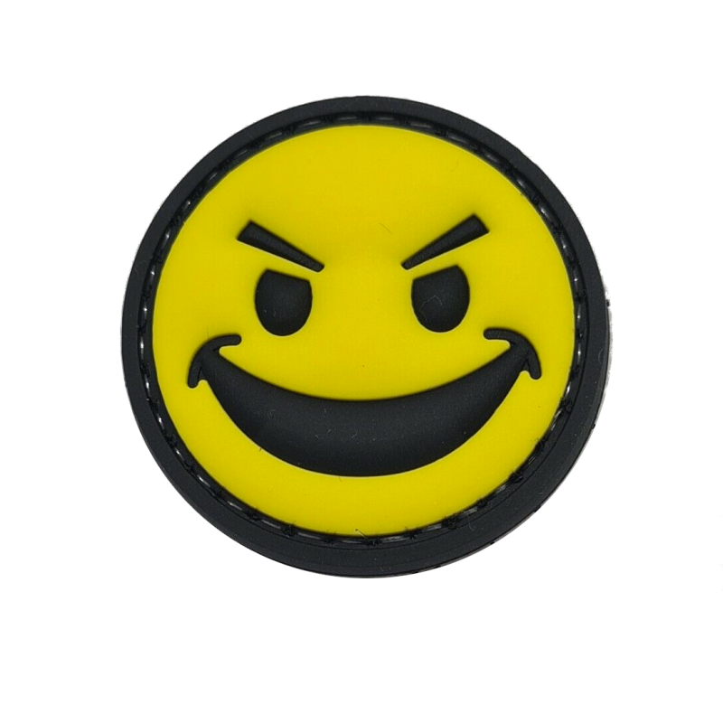 Patch PVC Angry Smiley Jaune