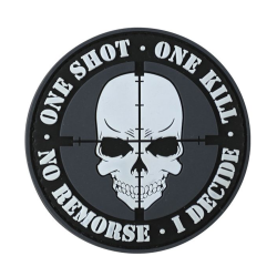 Patch PVC "One Shot One Kill No Response I decide" Noir