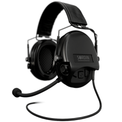 Casque Sordin Supreme MIL CC SLIM Serre-Tête PVC, NEXUS Simple Com (TP120) - Noir