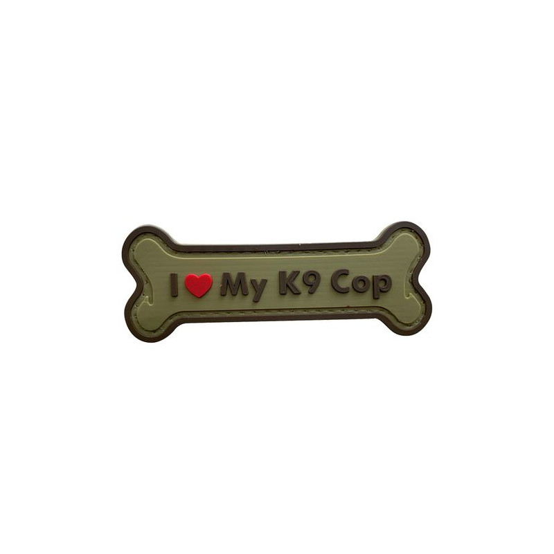 Patch PVC "I Love My K9 Cop" Vert