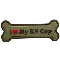 Patch PVC "I Love My K9 Cop" Coyote