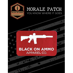 Patch Cordura BLACK ON AMMO Red&White AR