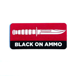 Patch Cordura BLACK ON AMMO Red&White KaBar