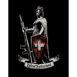 Autocollant BLACK ON AMMO Defend Switzerland