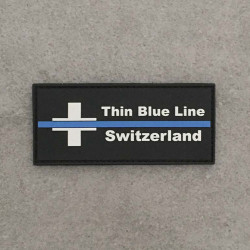 Badge rectangle "The Thin Blue Line Switzerland"